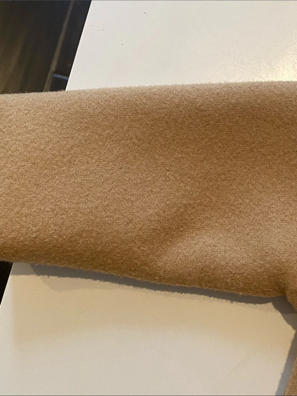 Girls' Bow-Front Pea Coat in Camel